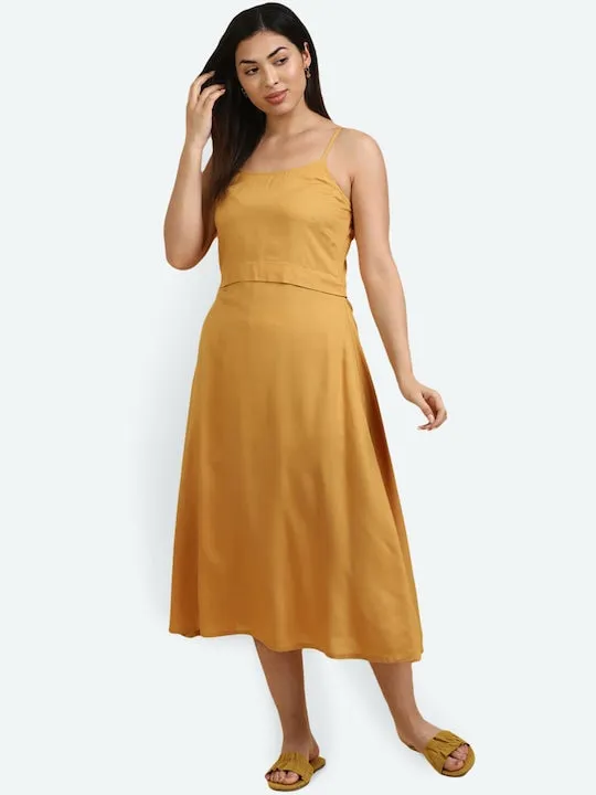 A-Line Maxi Length Dress With Shrug