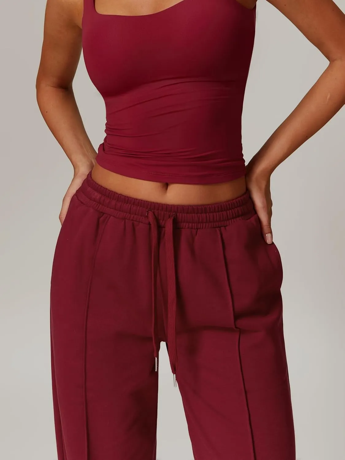 ABOCIW Womens Wide Leg Sweatpants High Waisted Baggy Sweats Pants Drawstring Athletic Joggers with Pockets