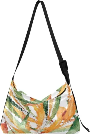 Abstract Stylized Leaves Womens Shoulder Bag Hobo Crossbody Leather Casual Tote Bag for Women Large Handbag Shopping Bag