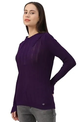 Allen Solly Women's Regular Fit Blouse (Purple)