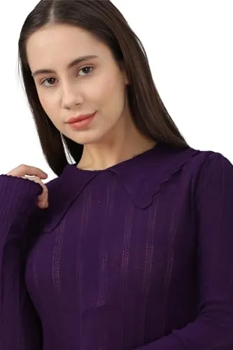 Allen Solly Women's Regular Fit Blouse (Purple)