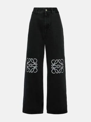Anagram high-rise wide-leg jeans