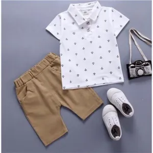 Baby Boy Stylish Dress In White Color