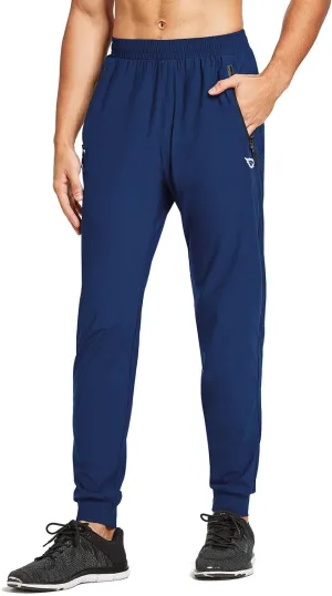 baleaf Men's Joggers Pants Athletic Workout Track Running Gym Lightweight Quick Dry Tapered Jogger Zipper Pockets