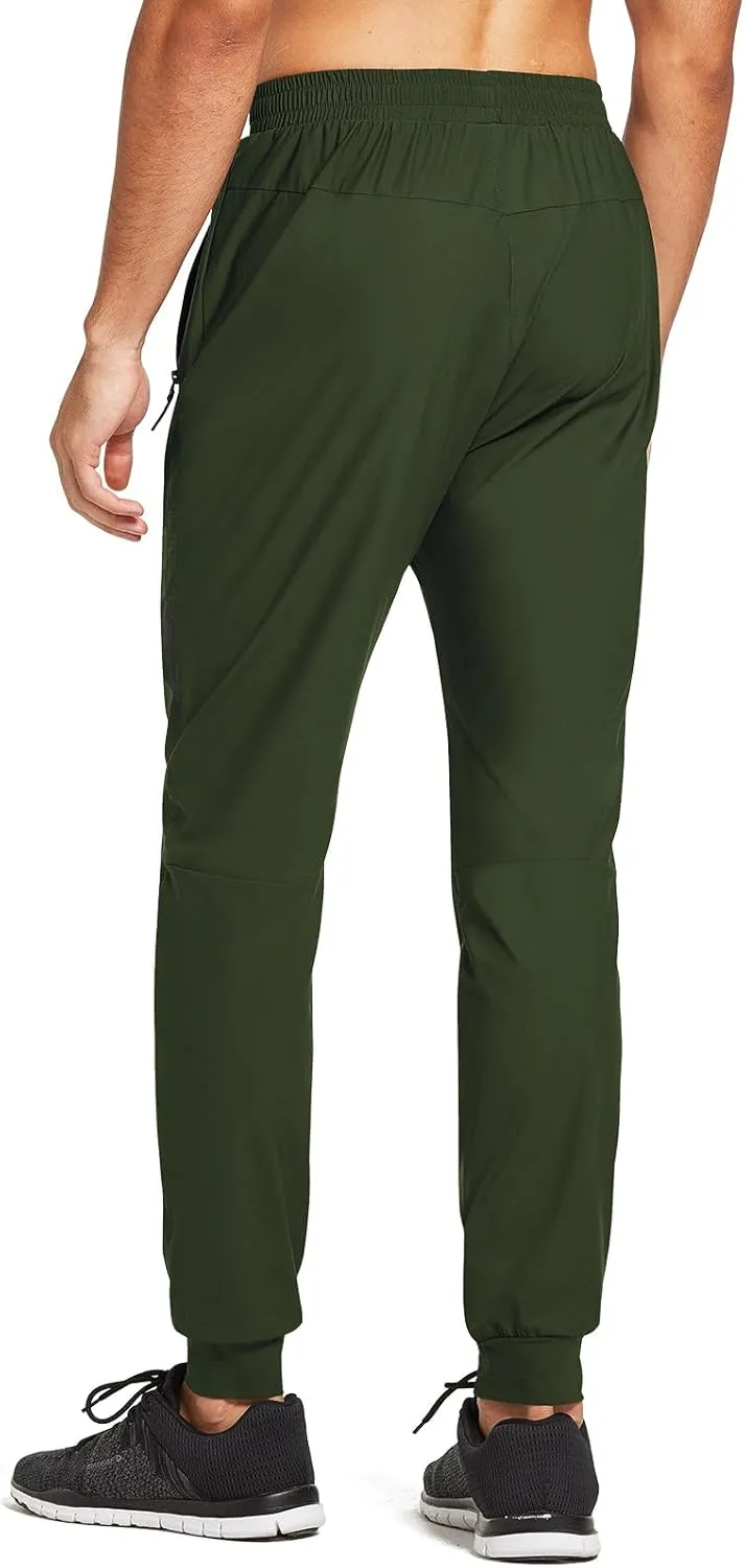 baleaf Men's Joggers Pants Athletic Workout Track Running Gym Lightweight Quick Dry Tapered Jogger Zipper Pockets