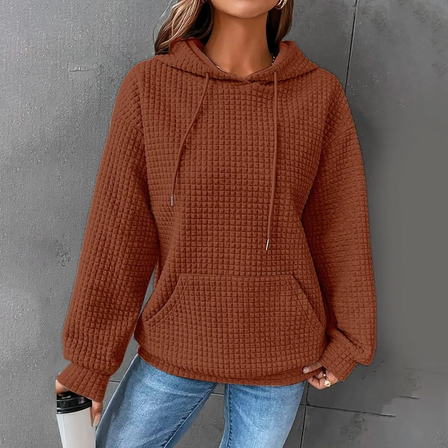 Basysin Oversized Sweatshirt for Women Fall Hoodies Dandelion Daisy Printed Hooded Sweatshirt Casual Pullover with Pockets