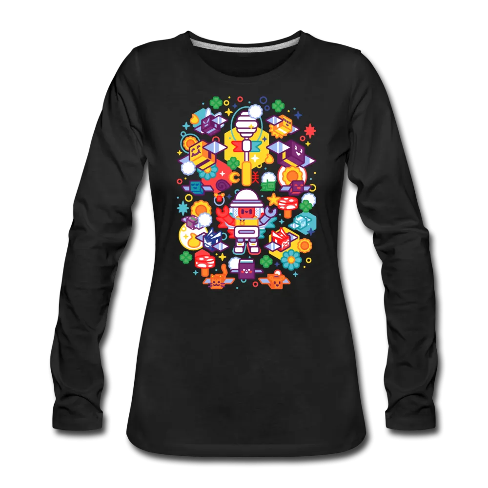 Bee Swarm - Stylized Beekeeper Long-Sleeve T-Shirt (Womens)