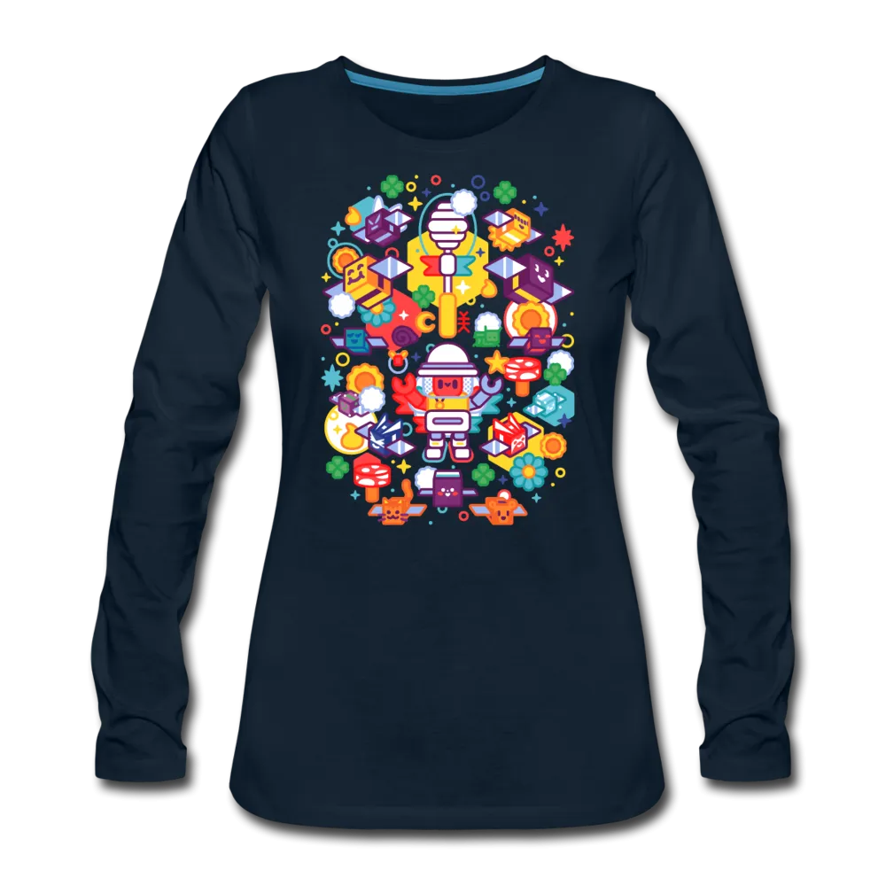 Bee Swarm - Stylized Beekeeper Long-Sleeve T-Shirt (Womens)