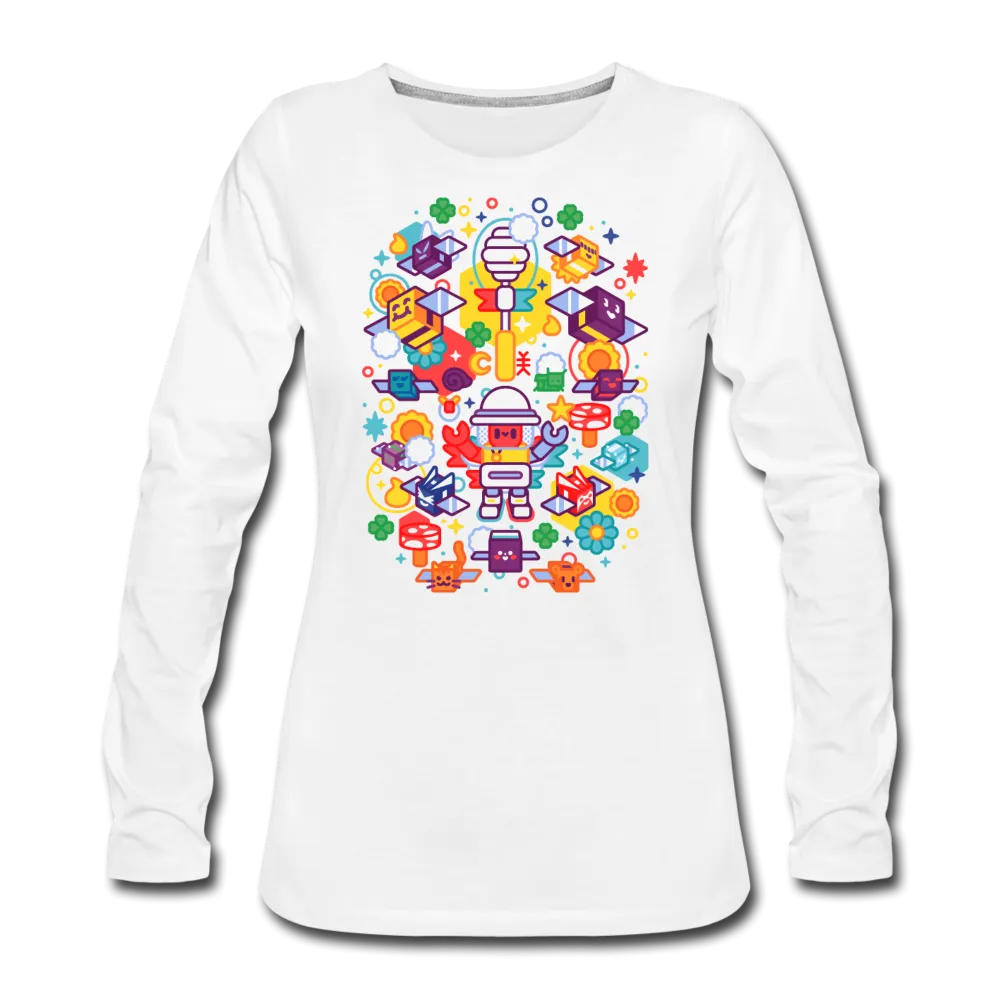 Bee Swarm - Stylized Beekeeper Long-Sleeve T-Shirt (Womens)