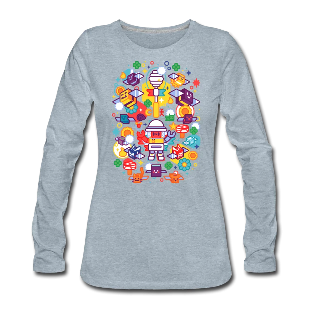Bee Swarm - Stylized Beekeeper Long-Sleeve T-Shirt (Womens)