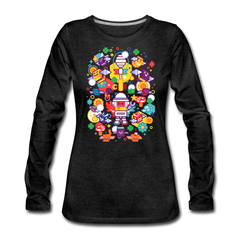 Bee Swarm - Stylized Beekeeper Long-Sleeve T-Shirt (Womens)