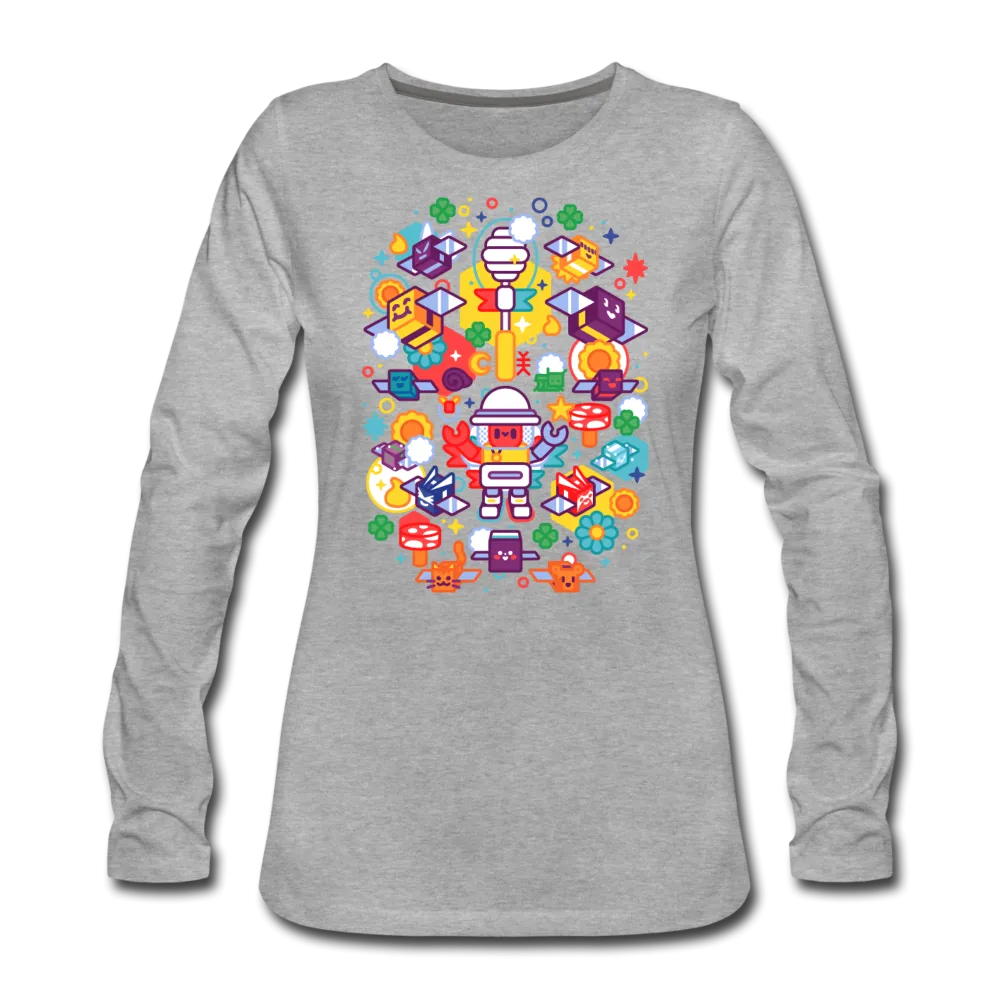 Bee Swarm - Stylized Beekeeper Long-Sleeve T-Shirt (Womens)