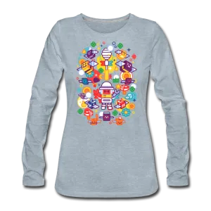Bee Swarm - Stylized Beekeeper Long-Sleeve T-Shirt (Womens)