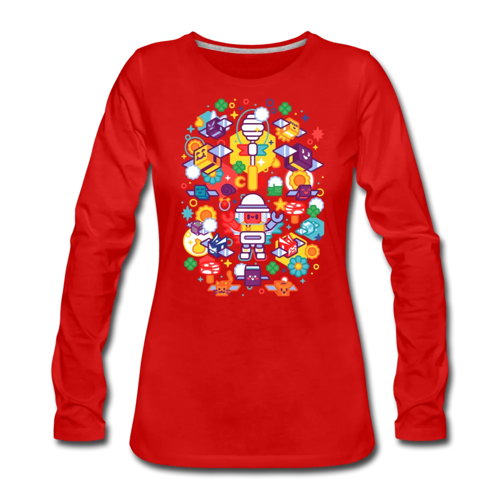 Bee Swarm - Stylized Beekeeper Long-Sleeve T-Shirt (Womens)