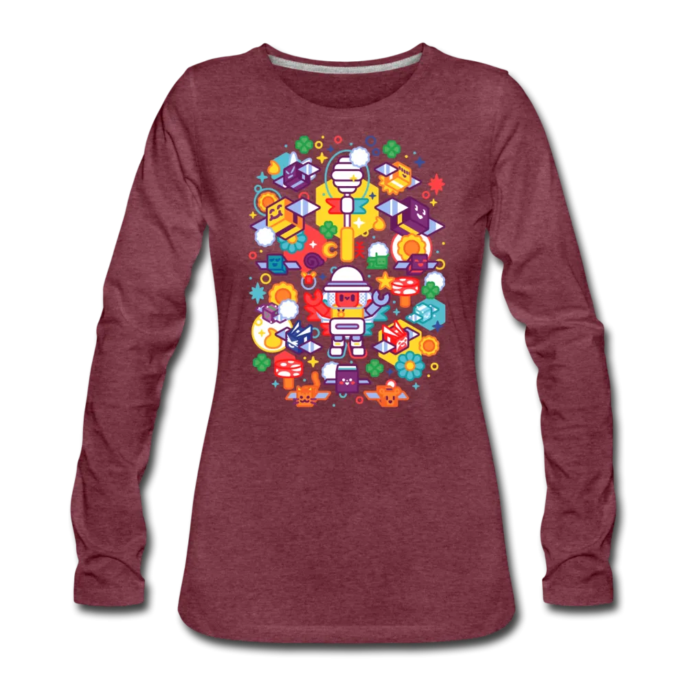 Bee Swarm - Stylized Beekeeper Long-Sleeve T-Shirt (Womens)