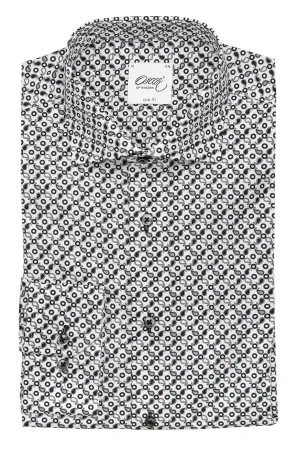 Black and white printed slim fit shirt