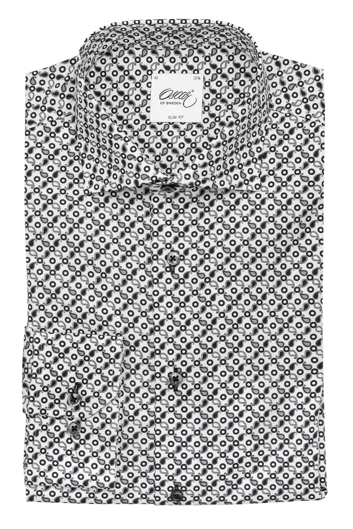 Black and white printed slim fit shirt