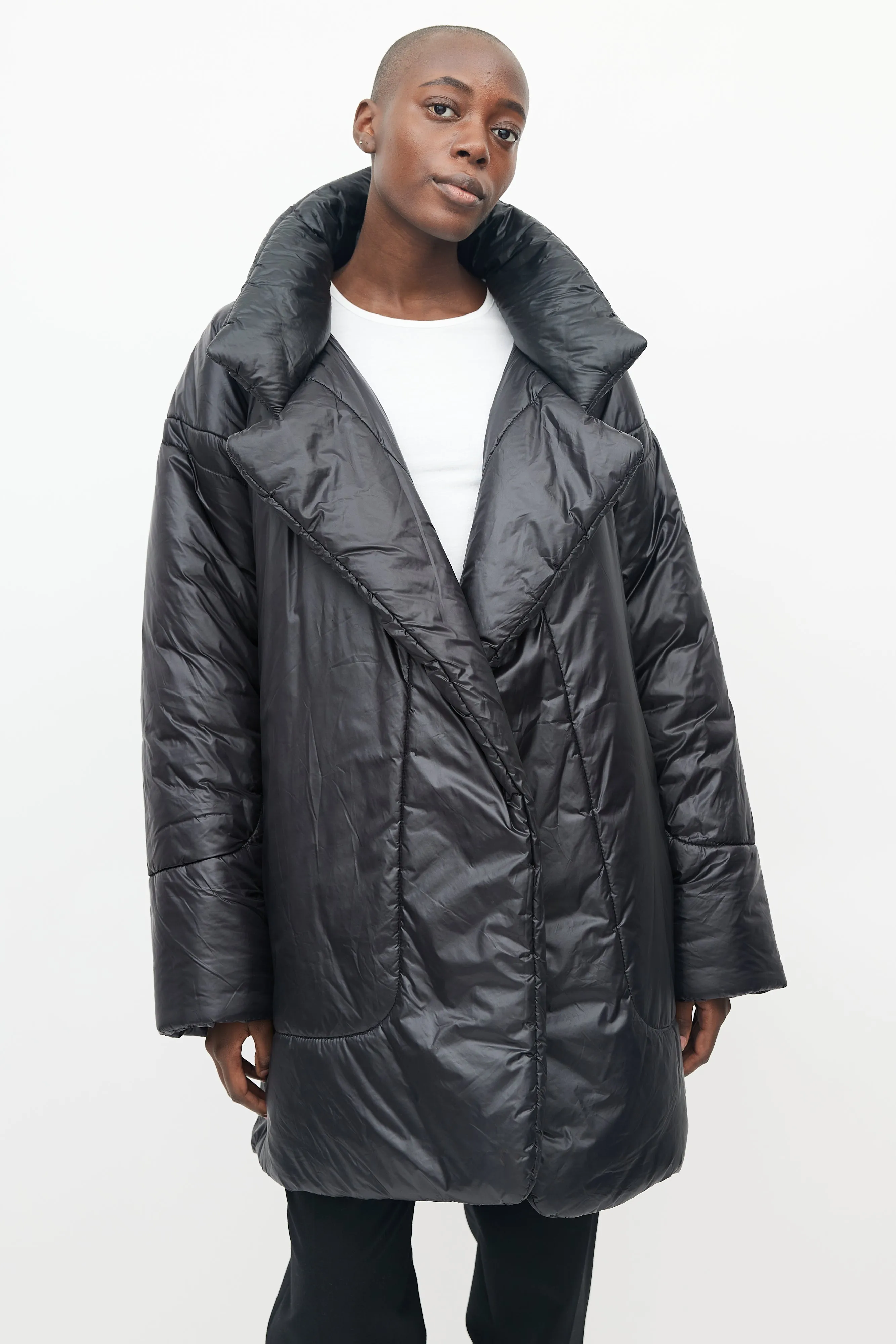 Black Belted Puffer Coat