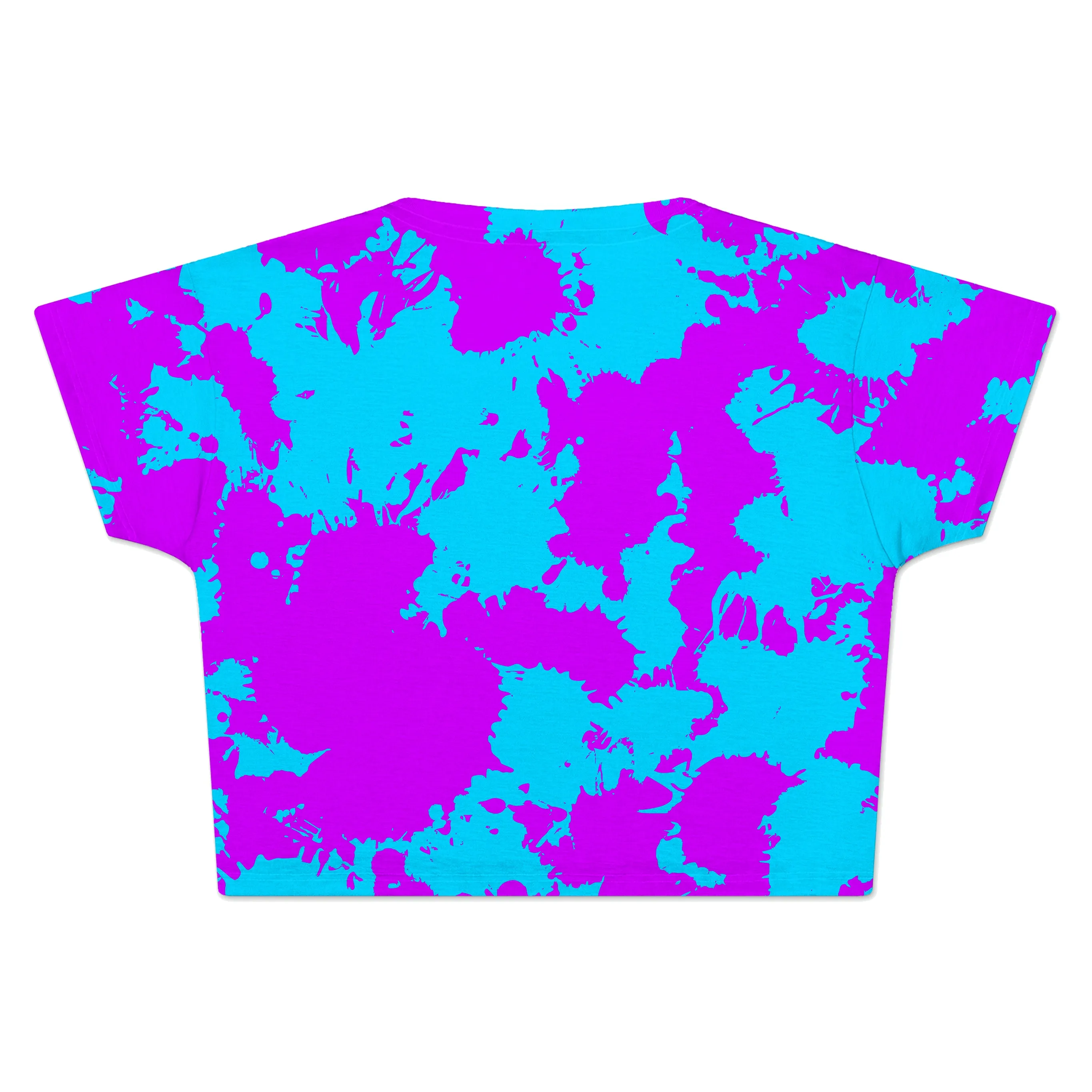 Blue and Purple Paint Splatter Crop Tee