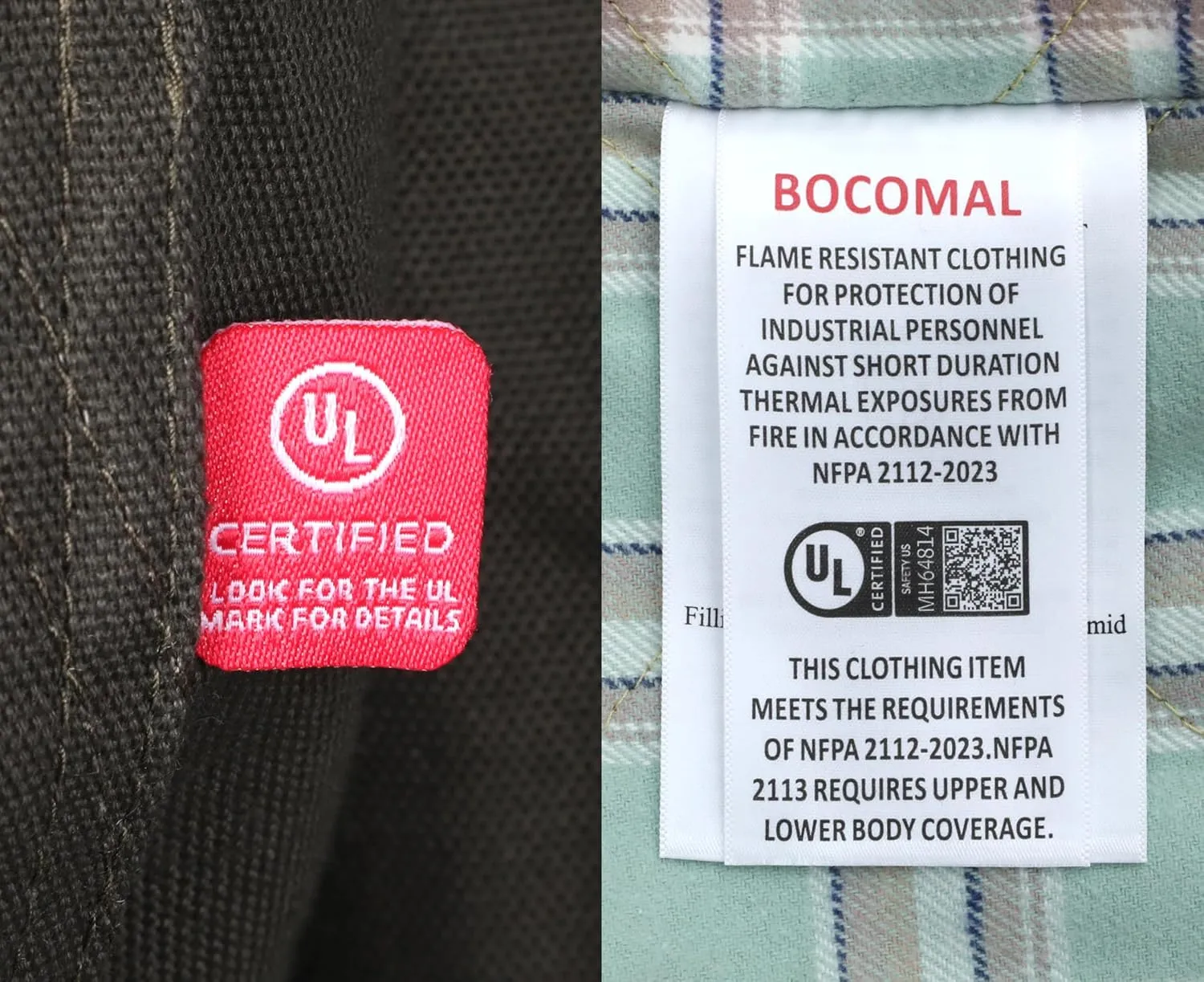 BOCOMAL FR Jacket Insulated Flame Resistant Duck Hooded Coat Outwear&Vest Light Water Repellent and Oil Resistant.