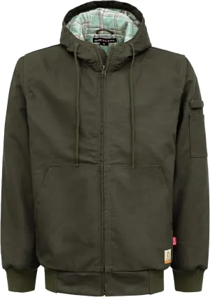 BOCOMAL FR Jacket Insulated Flame Resistant Duck Hooded Coat Outwear&Vest Light Water Repellent and Oil Resistant.