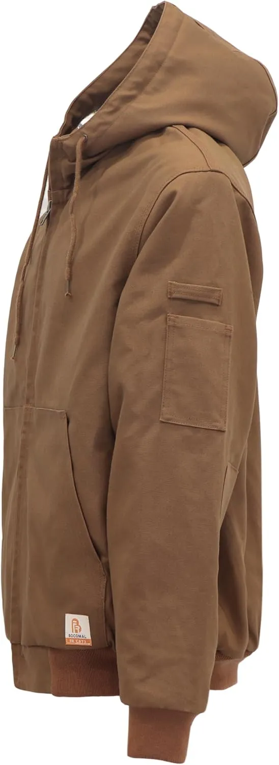 BOCOMAL FR Jacket Insulated Flame Resistant Duck Hooded Coat Outwear&Vest Light Water Repellent and Oil Resistant.