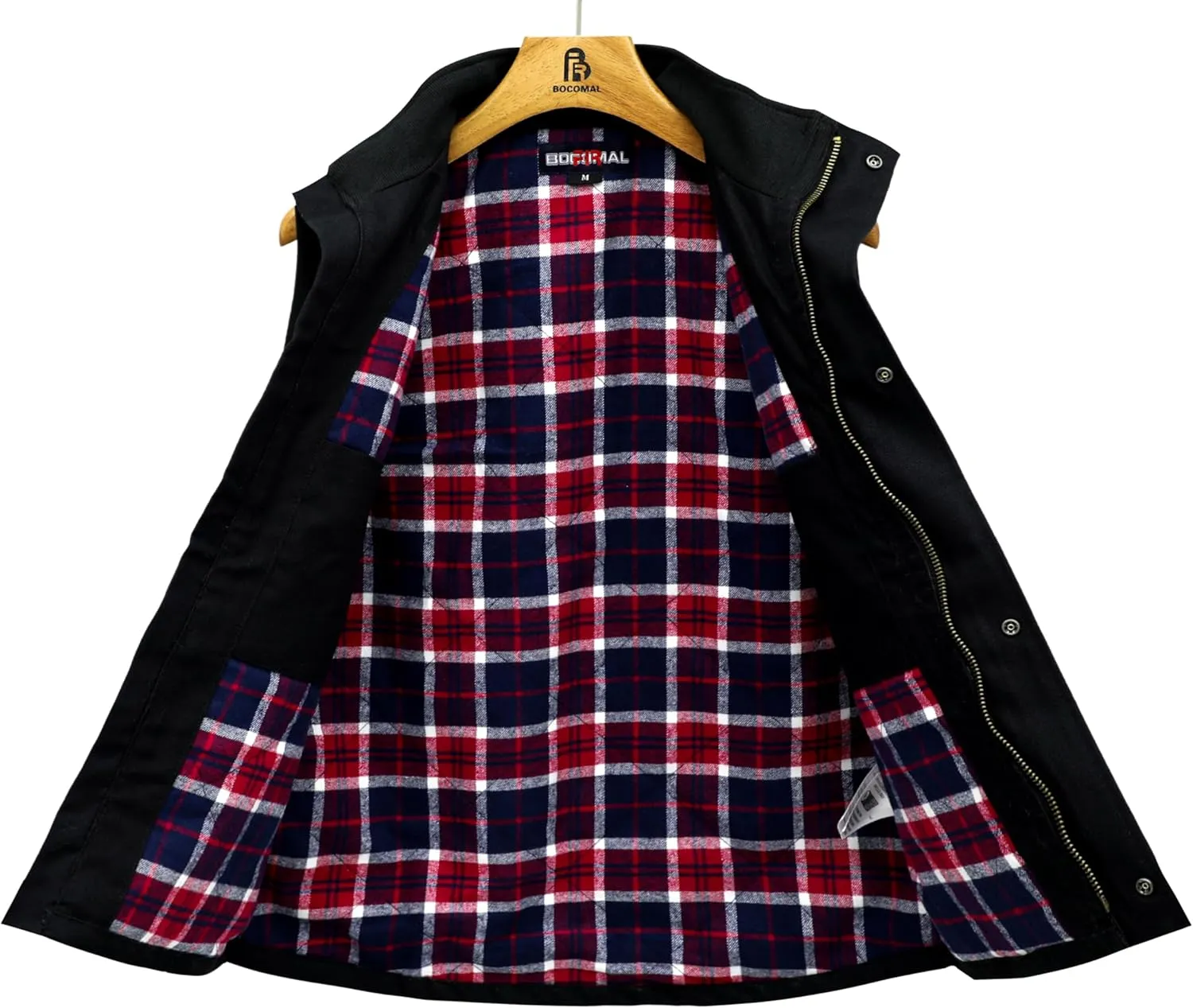 BOCOMAL FR Jacket Insulated Flame Resistant Duck Hooded Coat Outwear&Vest Light Water Repellent and Oil Resistant.