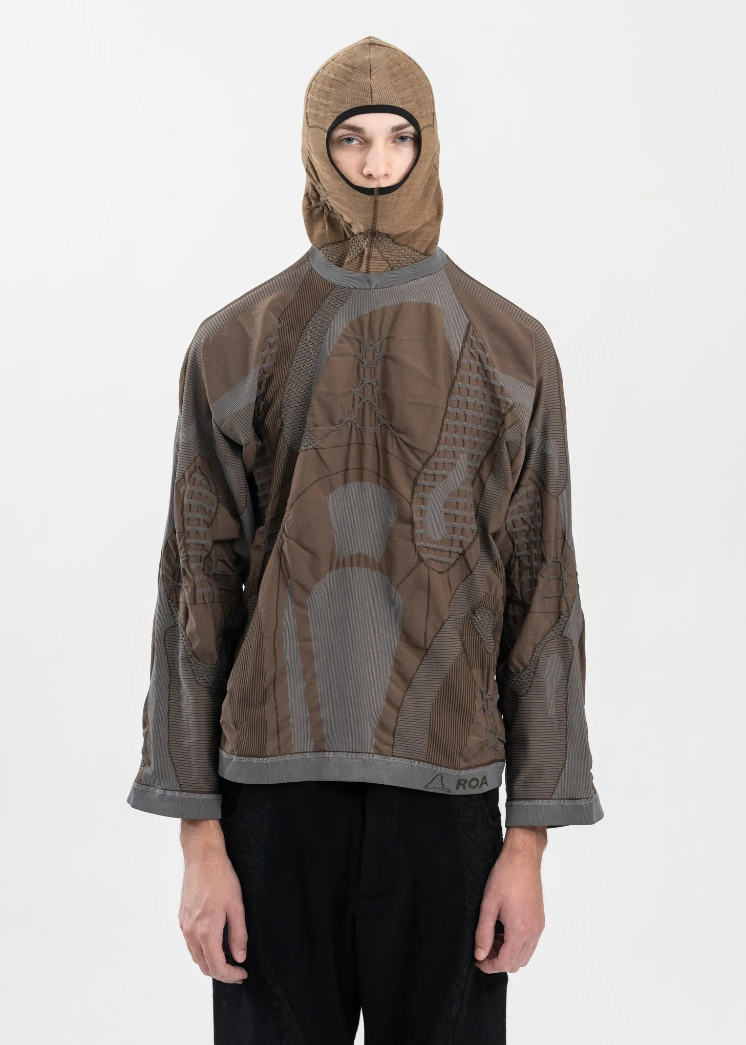 BROWN / GREY OVERSIZE 3D KNIT