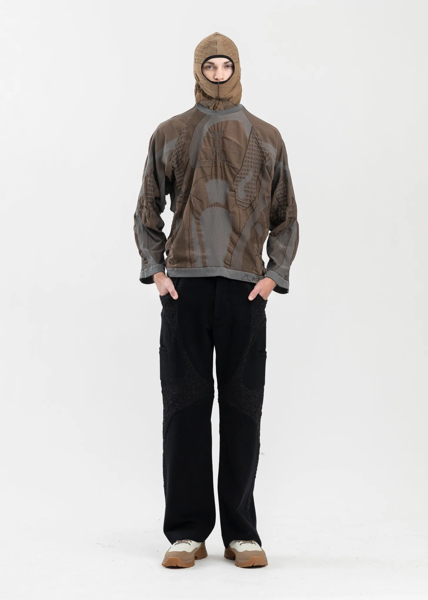 BROWN / GREY OVERSIZE 3D KNIT