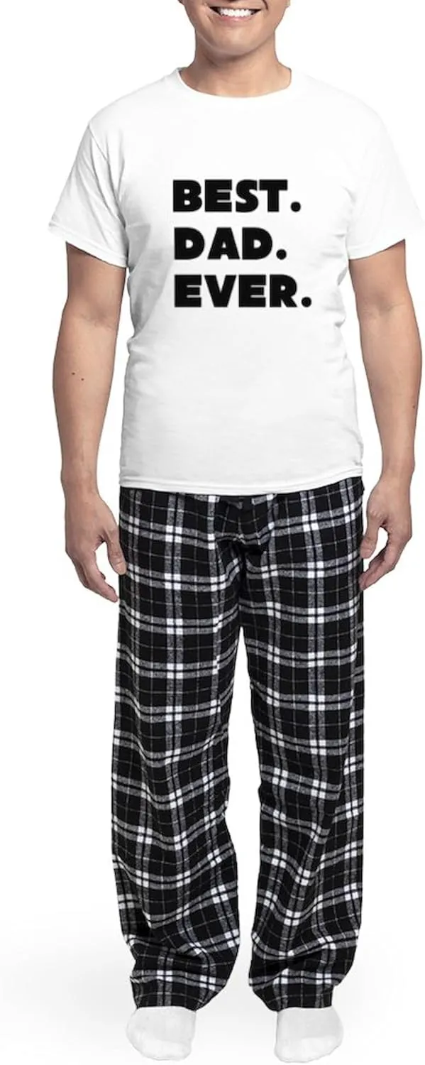 CafePress Best Dad Ever Pajamas Men's Novelty Light Pajama Set, Comfortable PJ Sleepwear