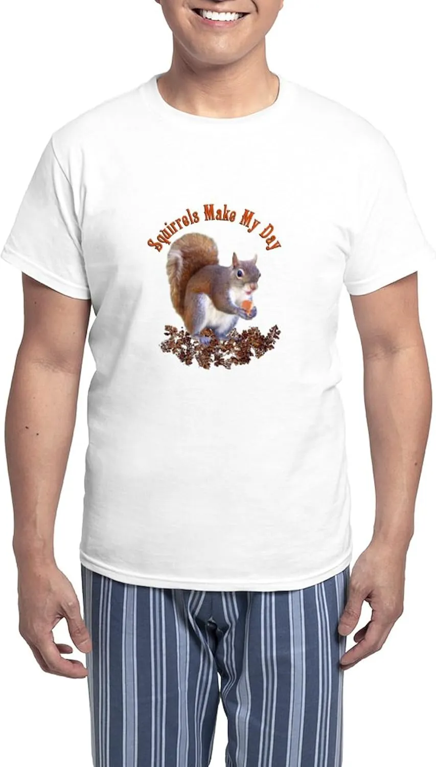 CafePress Squirrel Day Men's Light Pajamas Men's Novelty Light Pajama Set, Comfortable PJ Sleepwear