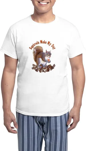 CafePress Squirrel Day Men's Light Pajamas Men's Novelty Light Pajama Set, Comfortable PJ Sleepwear