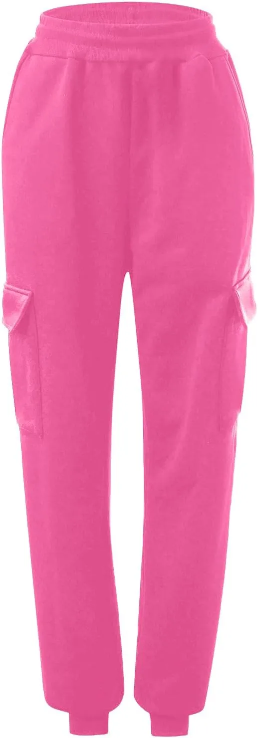 Cargo Joggers for Women - High Waisted Baggy Sweatpants with Pockets