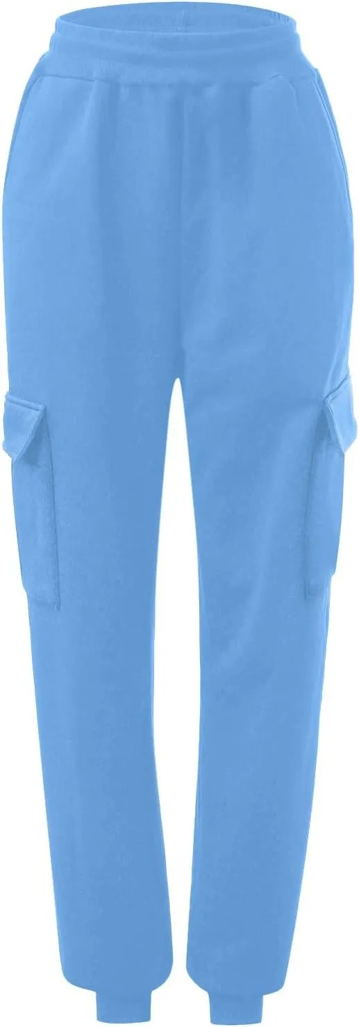 Cargo Joggers for Women - High Waisted Baggy Sweatpants with Pockets