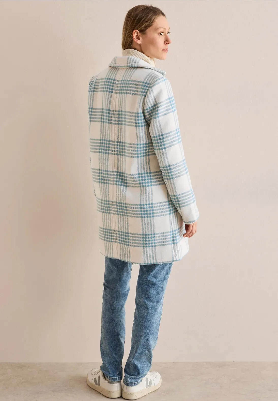 Cecil Check Coat - Mint