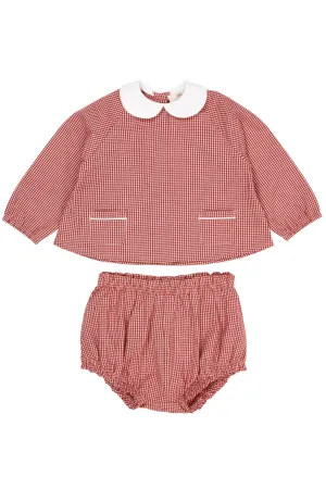 CHECK BABY SET - RED CHECK COMBI