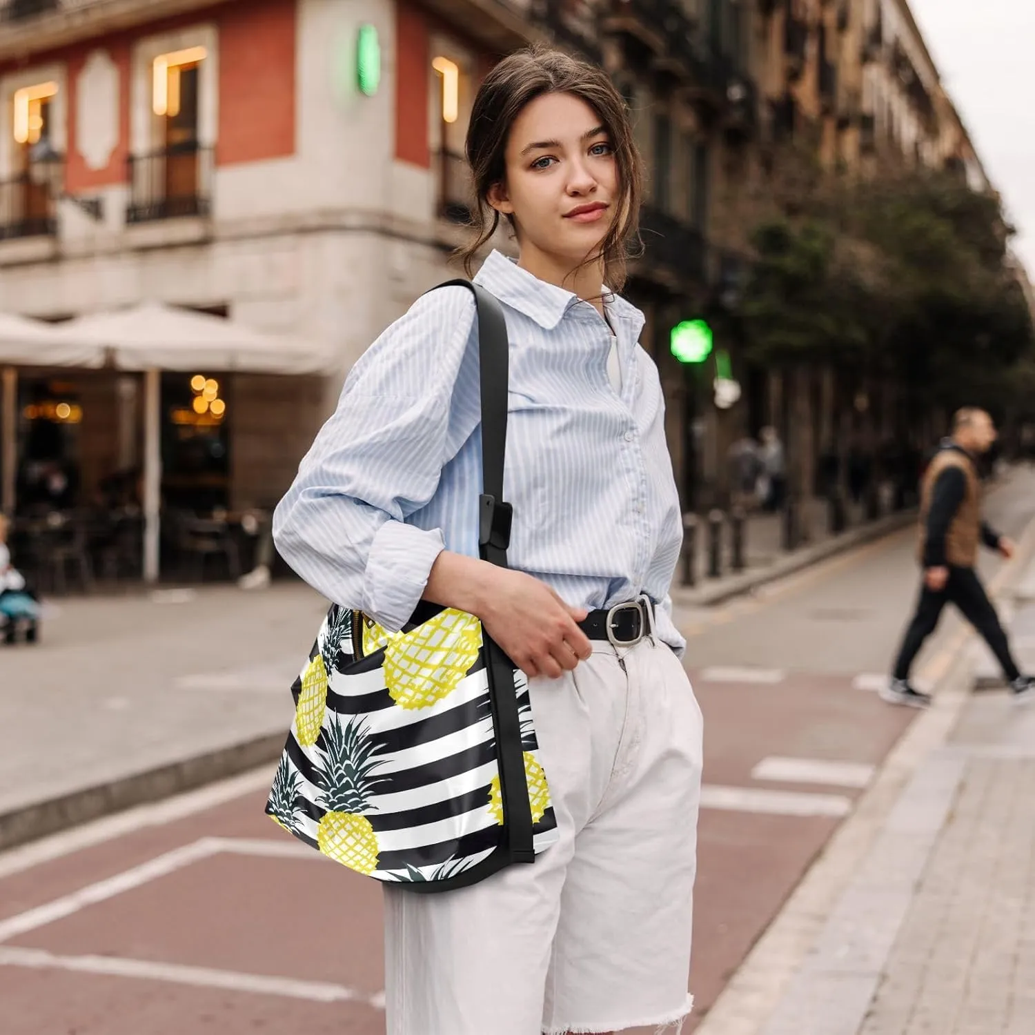 Colorful Geometric Ornament with Stylized Vegan Crossbody Bag, Cross Body Shoulder Bag, Woman Large Cross Body Bag