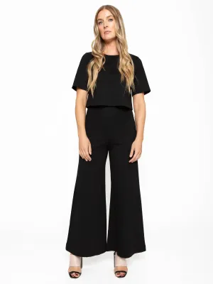 Cropped Ponte Wide Leg Pant