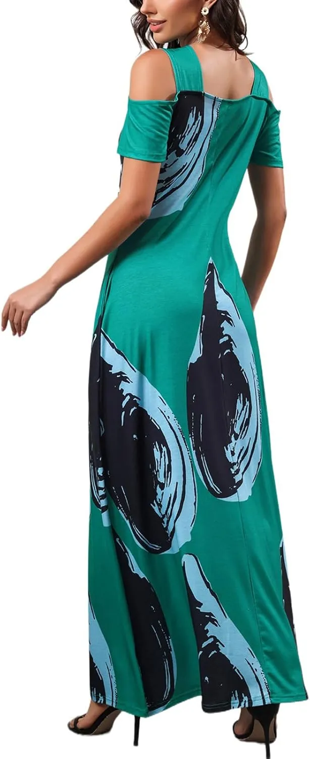 DeftSharp Sexy Stylish Graceful Beach Parties Summer Dresses Print Loose-Fit Cross-Strap Women Dress