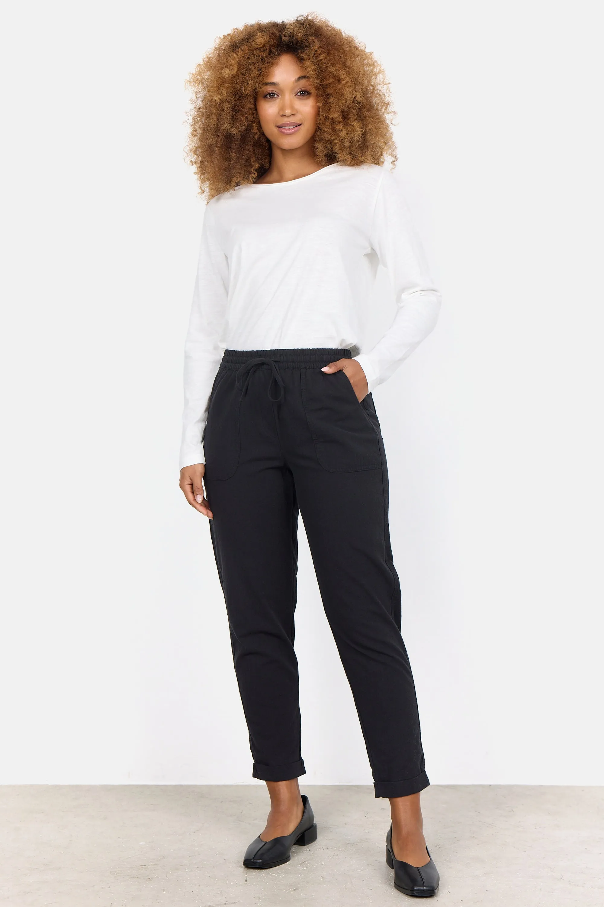 DRAWSTRING COTTON PANT