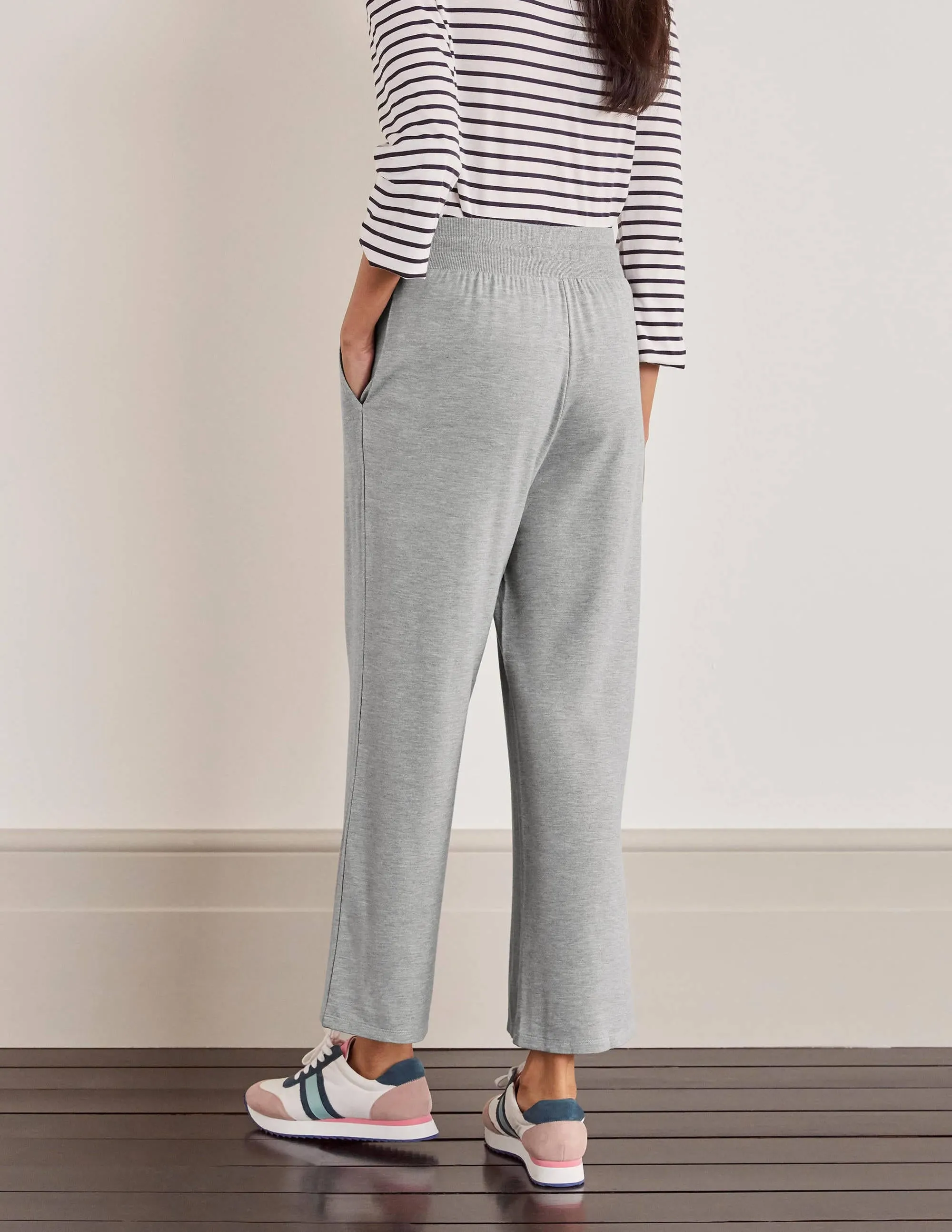Emma Cropped Joggers-Grey Marl