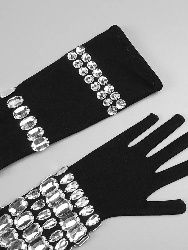Fashion Stylish Designer Women's Diamonds  Beading Strap Dress