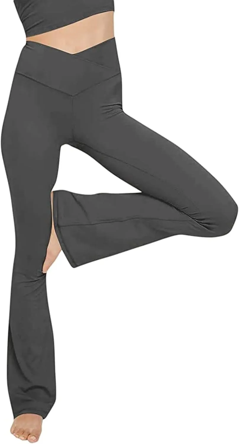 Flare Yoga Pants Womens High Waist Sports Workout Running Straight Leg Pant Plus Size Sexy Fitness Breathable Trousers