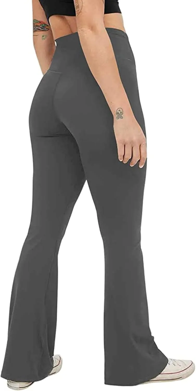 Flare Yoga Pants Womens High Waist Sports Workout Running Straight Leg Pant Plus Size Sexy Fitness Breathable Trousers