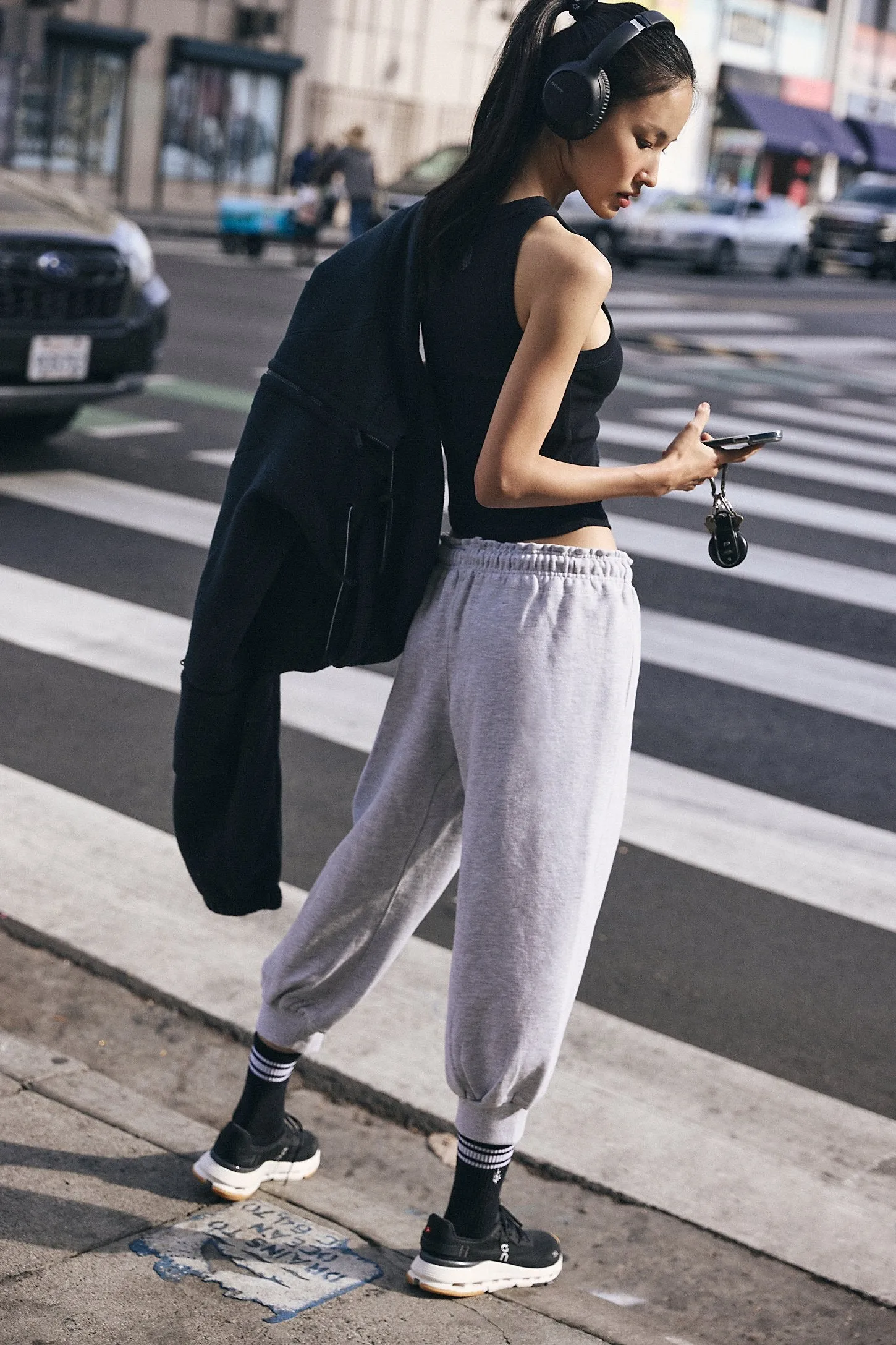 Flutter Crop Joggers OB2225130 - Grey