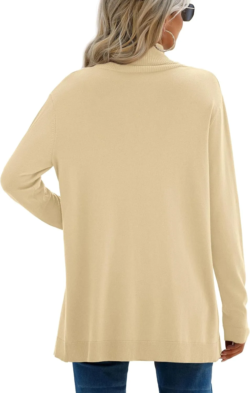 GRECERELLE Women's Long Sleeve Open Front Lightweight Casual Business Dressy Cardigan Sweater Fall Winter