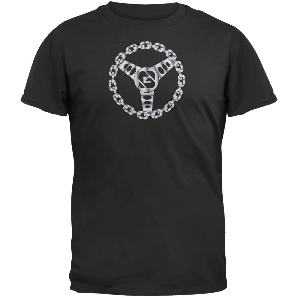 Greed Skateboard Apparel - Barrio Wheel Black Adult T-Shirt
