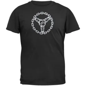Greed Skateboard Apparel - Barrio Wheel Black Adult T-Shirt