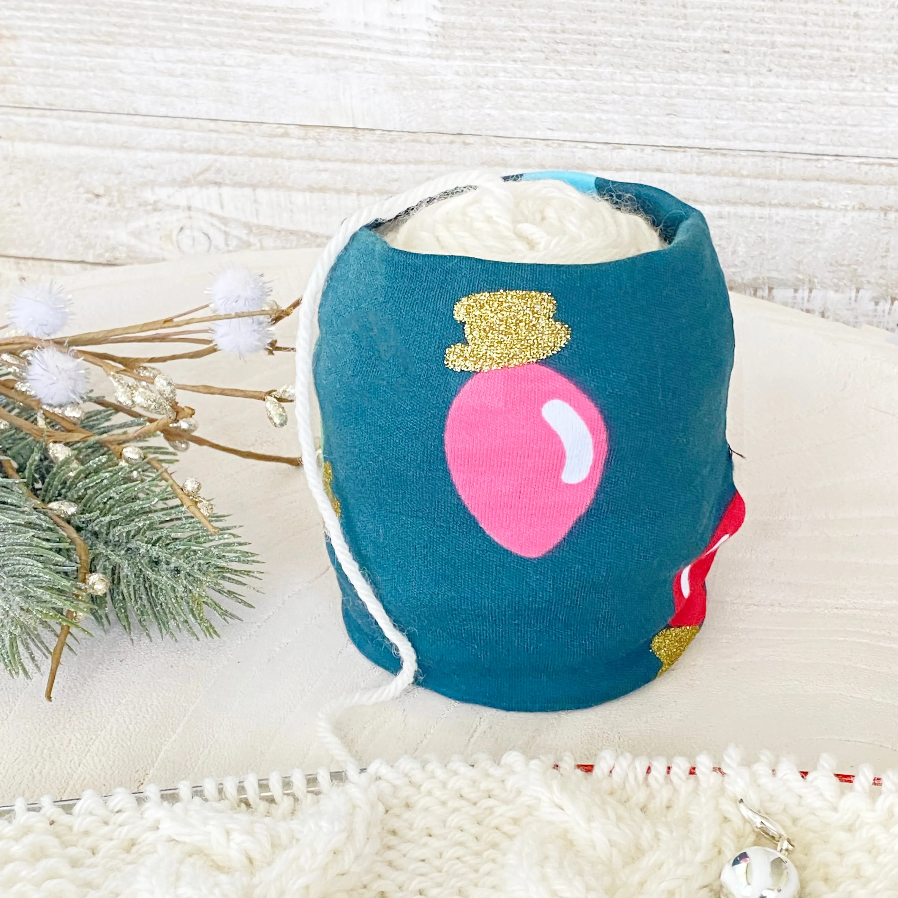 Green Vintage Christmas Ornament Skein Coat
