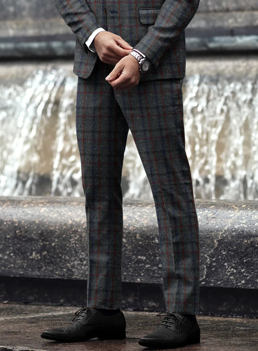 Harris Tweed Ice Blue Check Pants